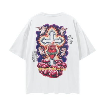BEESMOOVE Faith Over Fame Loose Drop Shoulder T-Shirt
