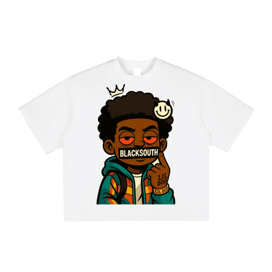 BEESMOOVE Lil Boo Da Menace Washed Boxy T-Shirt - Beesmoove 