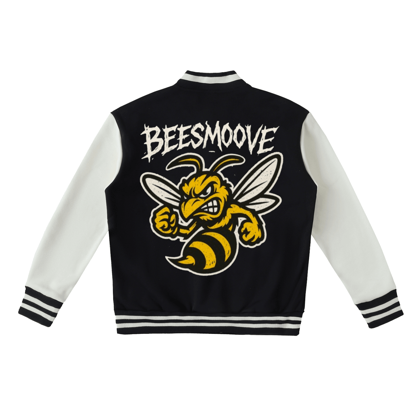 BEESMOOVE CHI BEES Two-Tone Fleeced Varsity Jacket - Beesmoove 