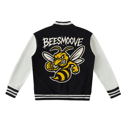BEESMOOVE CHI BEES Two-Tone Fleeced Varsity Jacket - Beesmoove 