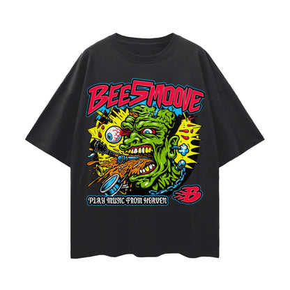 BEESMOOVE HEATCHECK TOUR Oversize Deep Drop Shoulder Tee - Beesmoove 