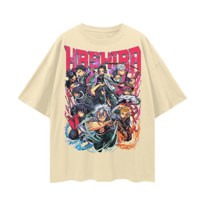 BEESMOOVE Hashira Streetwear Loose Drop Shoulder T-Shirt - Beesmoove 