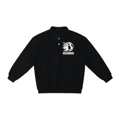 BEESMOOVE B logo Heavyweight Polo-Collar Sweatshirt - Beesmoove 