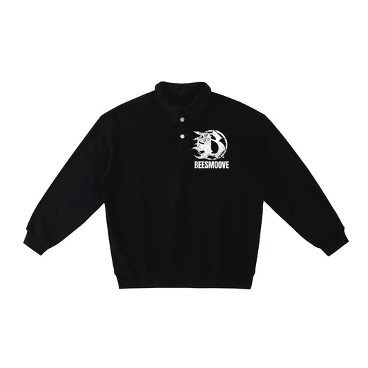 BEESMOOVE B logo Heavyweight Polo-Collar Sweatshirt - Beesmoove 