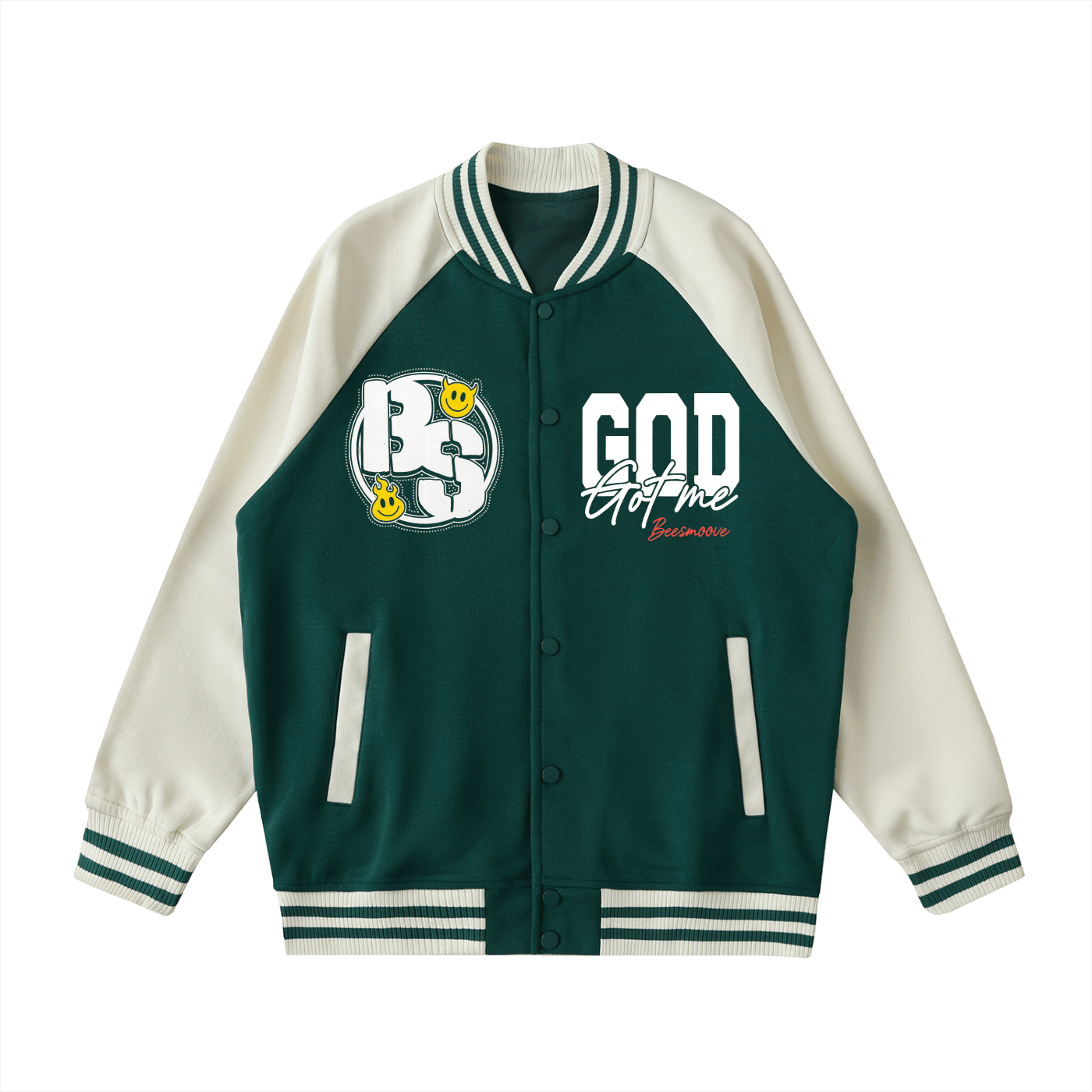 BEESMOOVE God Got Me Varsit Jacket - Beesmoove 