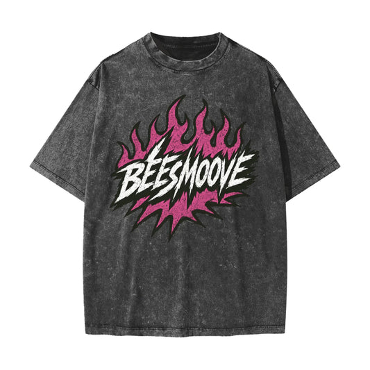 BEESMOOVE Heated Motion Heavyweight Snow Washed T-Shirt - Beesmoove 