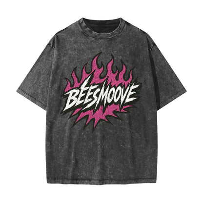 BEESMOOVE Heated Motion Heavyweight Snow Washed T-Shirt - Beesmoove 