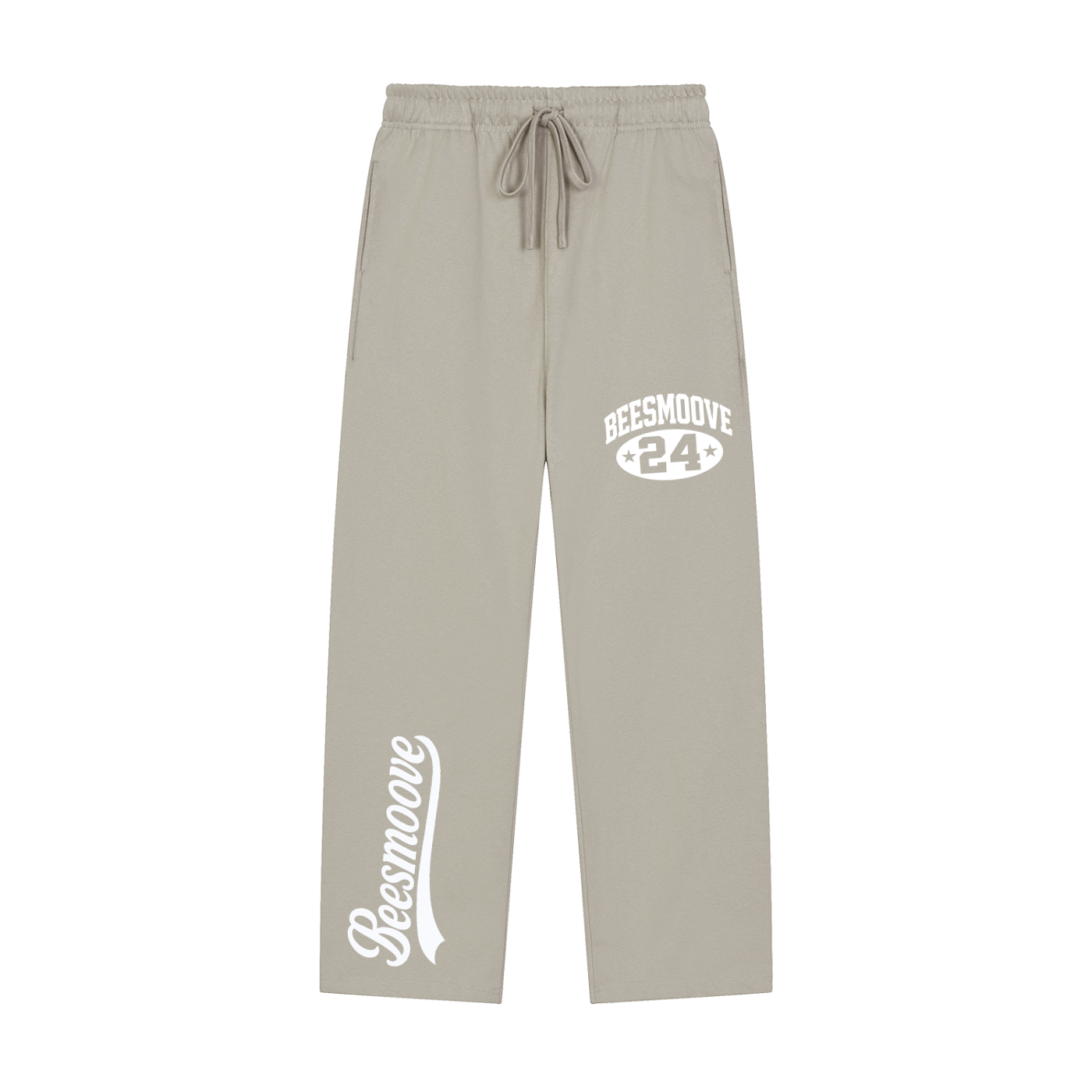 BEESMOOVE Heritage Mark white Straight-Leg Sweatpants - Beesmoove 