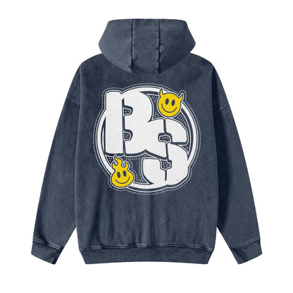 BEESMOOVE BeeSmiles Worldwide Washed Zip-Through Fleece Hoodie - Beesmoove 