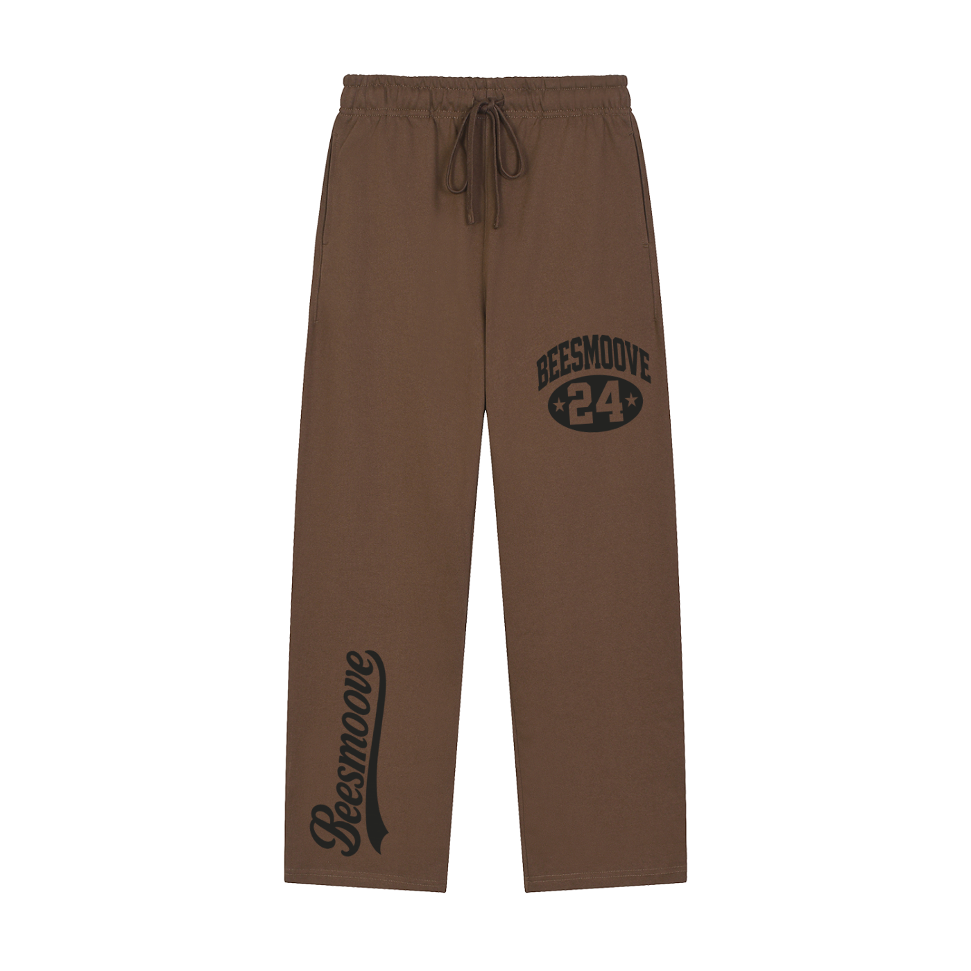 BEESMOOVE Heritage Mark Black Straight-Leg Sweatpants - Beesmoove 