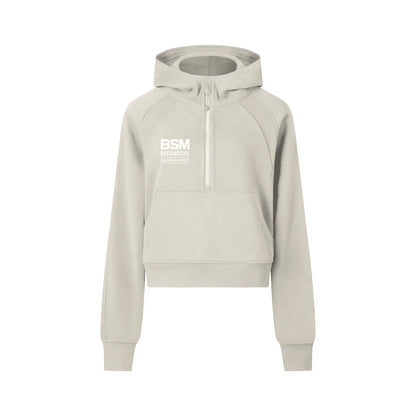 BEESMOOVE BSM Cropped Half-Zip Hoodie - Beesmoove 