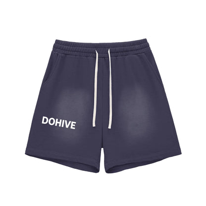 BEESMOOVE DOHIVE Fade Raw Edge Cotton Shorts - Beesmoove 
