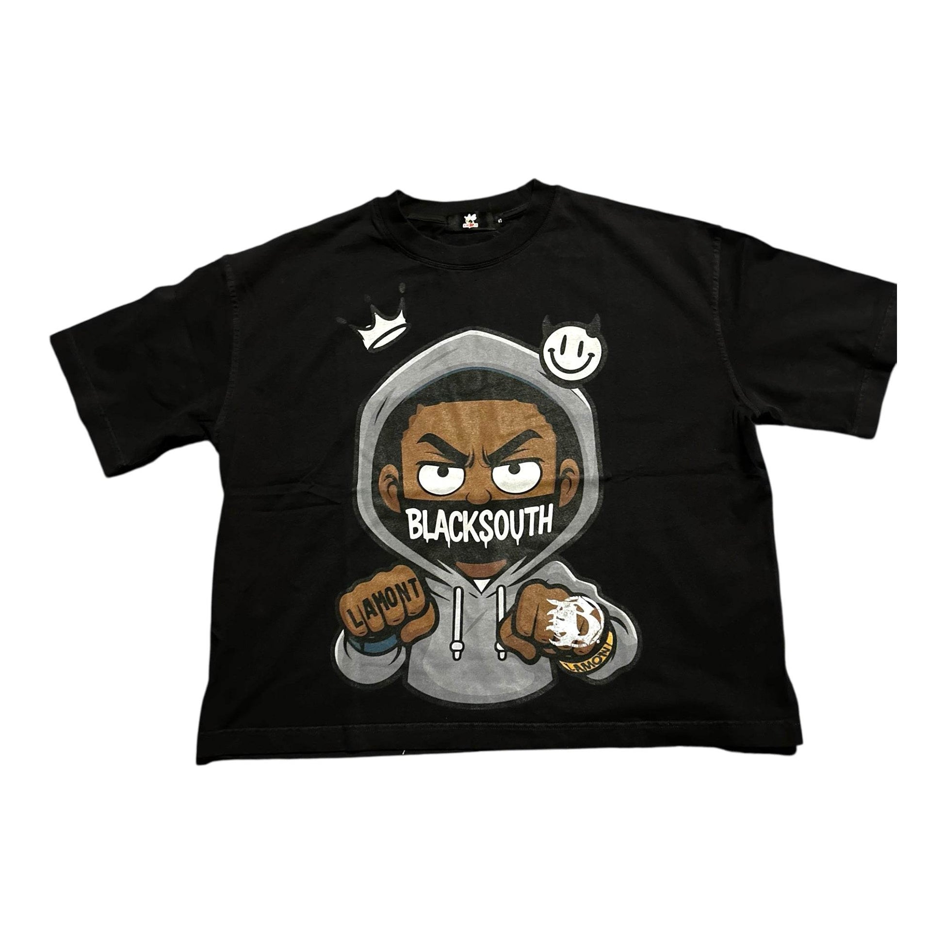BEESMOOVE Hood Rich Lamont Washed Boxy T-Shirt - Beesmoove 