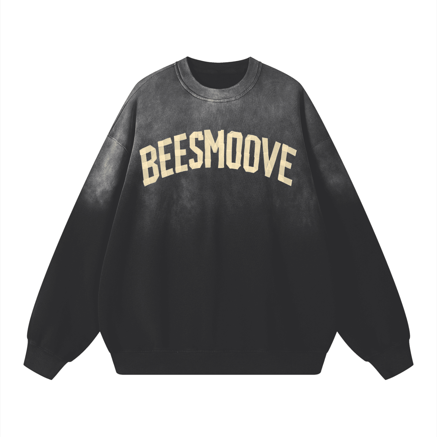 BEESMOOVE Pure Cotton Handcrafted Monkey Wash Drop-Shoulder Sweatshirt - Beesmoove 
