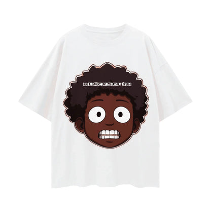 BEESMOOVE BlackSouth Lil Boo Face™ Oversize Deep Drop Shoulder Tee - Beesmoove 