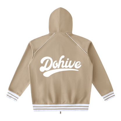 BEESMOOVE DOHIVE Striped Trim Zip-Up Hoodie - Beesmoove 