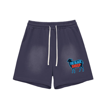 BEESMOOVE the black sheep Sun Fade Raw Edge Cotton Shorts - Beesmoove 