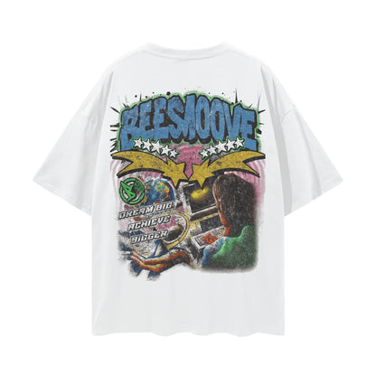 BEESMOOVE Digital Ascension 1983-2024 Deep Drop Shoulder Tee - Beesmoove 
