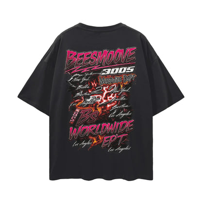 BEESMOOVE Worldwide Charge 3005 Oversize Deep Drop Shoulder Tee - Beesmoove 