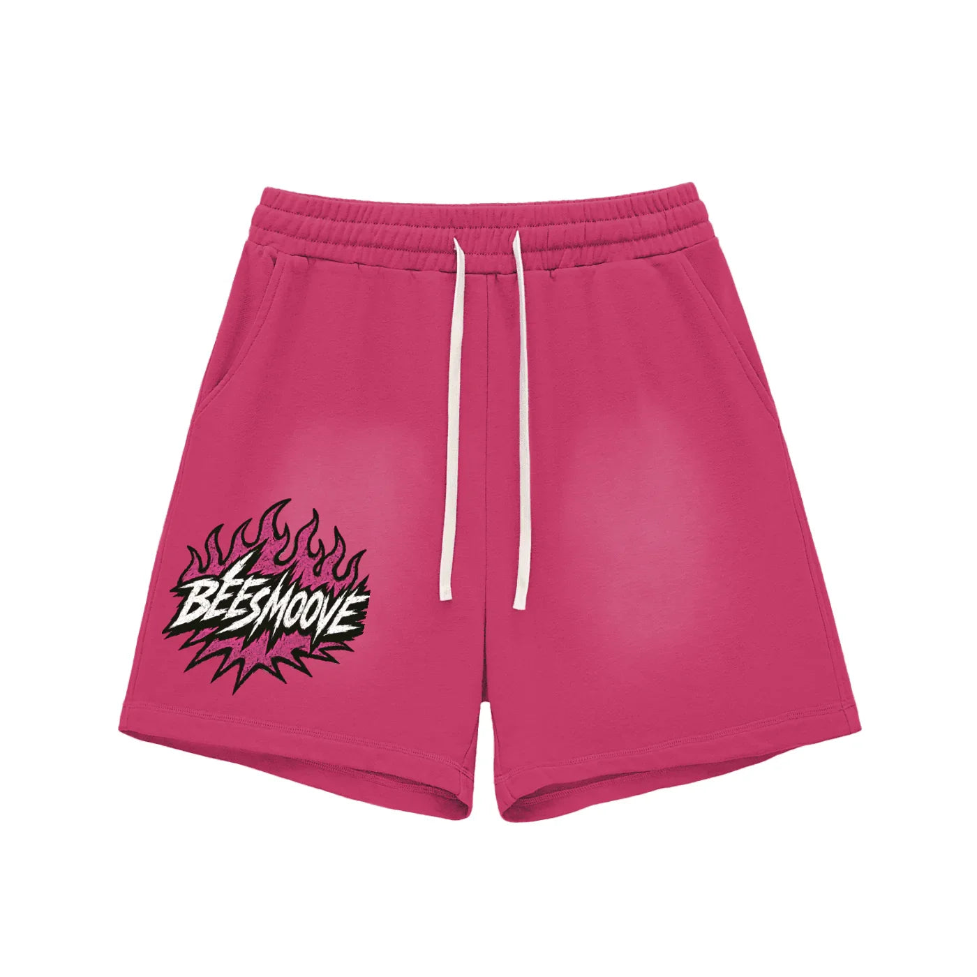 BEESMOOVE Heated Motion Fade Raw Edge Cotton Shorts - Beesmoove 