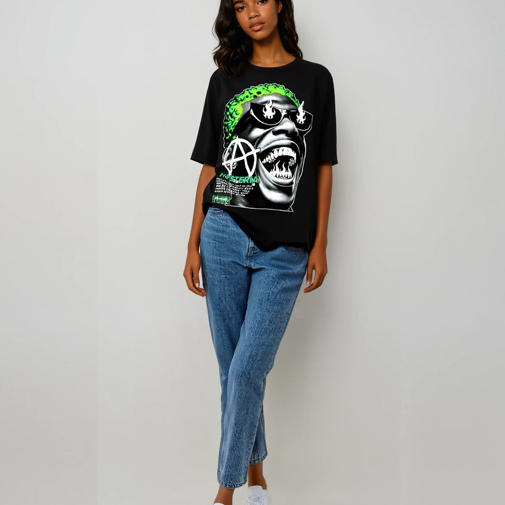 BEESMOOVE Riot Mode Oversize Deep Drop Shoulder Tee