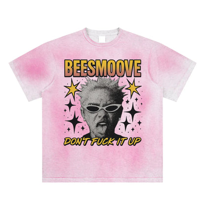 BEESMOOVE It’s already fuck up out here Hand-Painted T-Shirt - Beesmoove 