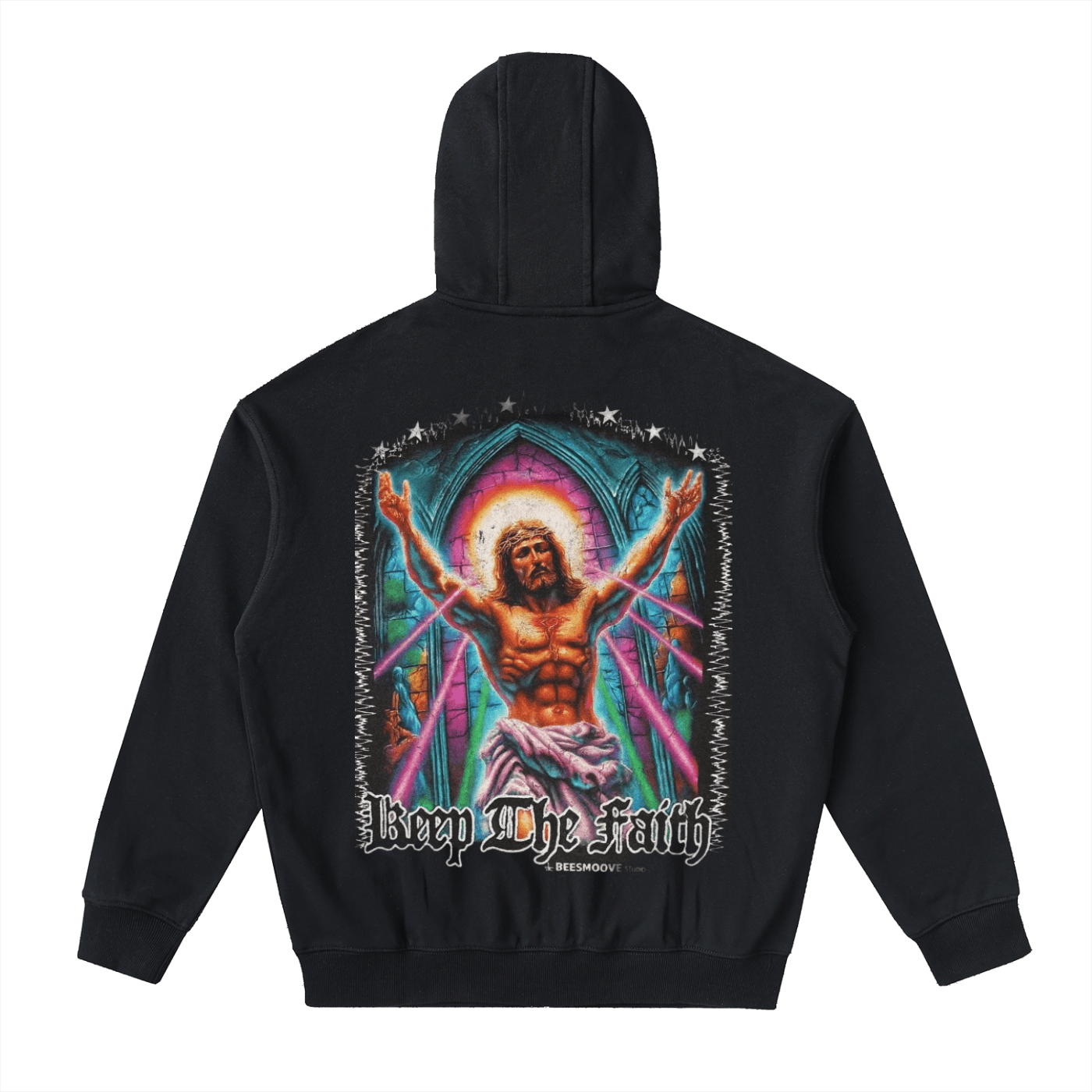 BEESMOOVE Eternal Glow Drop-Shoulder Zip Up Hoodie - Beesmoove 
