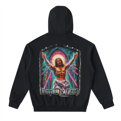 BEESMOOVE Eternal Glow Drop-Shoulder Zip Up Hoodie - Beesmoove 