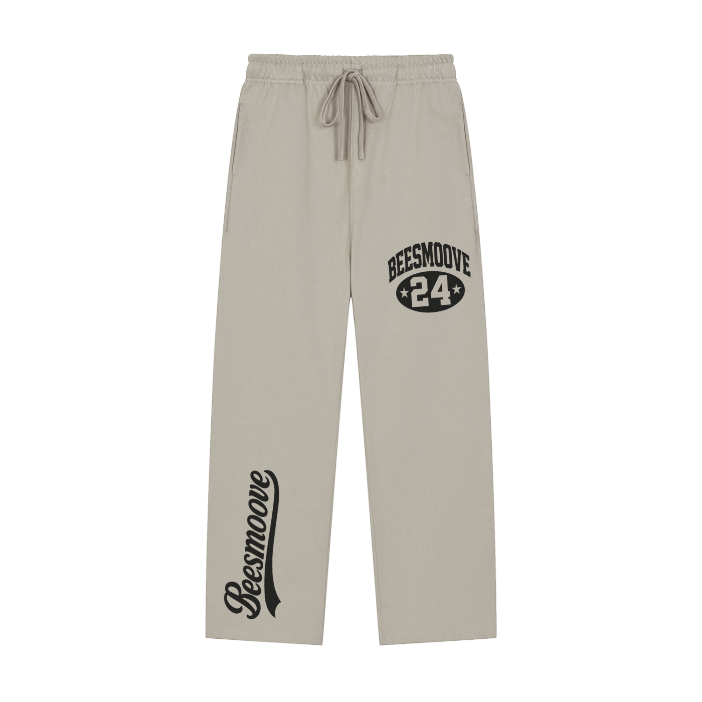 BEESMOOVE Heritage Mark Black Straight-Leg Sweatpants - Beesmoove 