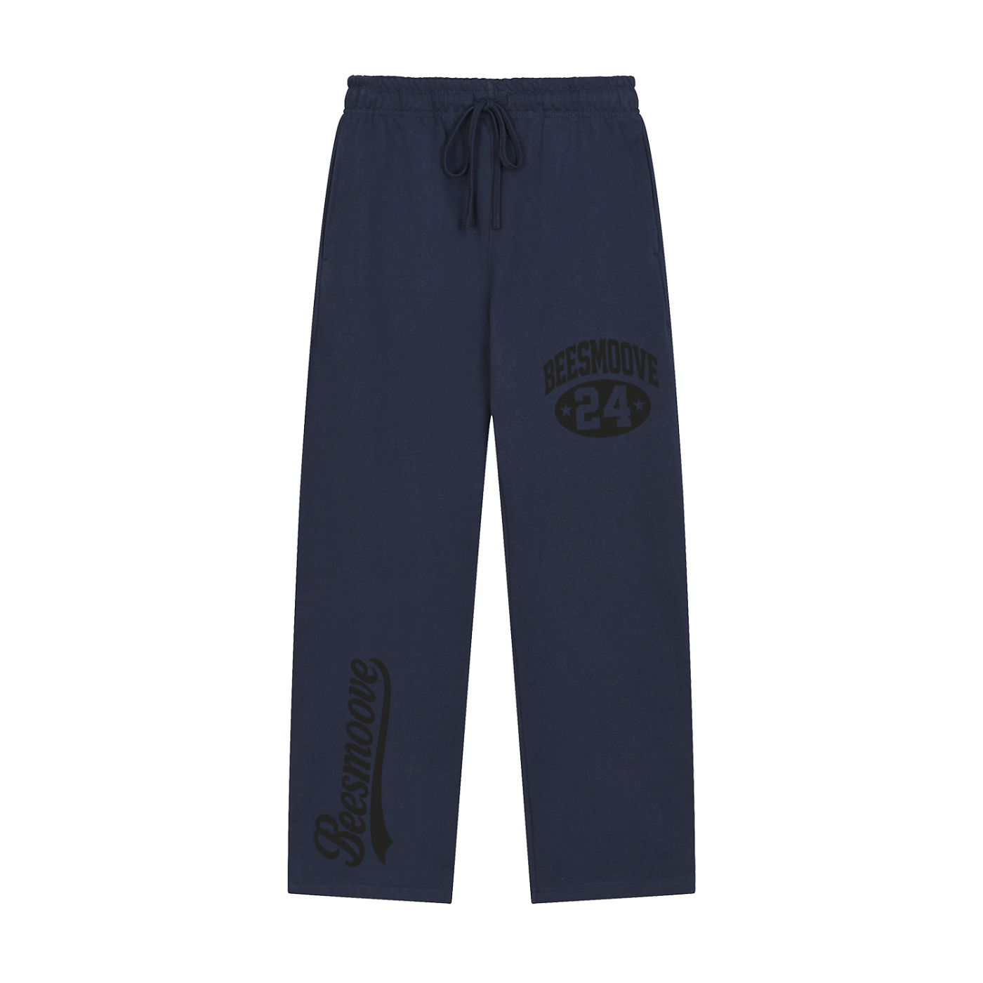 BEESMOOVE Heritage Mark Black Straight-Leg Sweatpants - Beesmoove 