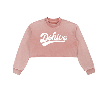 BEESMOOVE DOHIVE Washed Raw Edge Cropped Sweatshirt - Beesmoove 