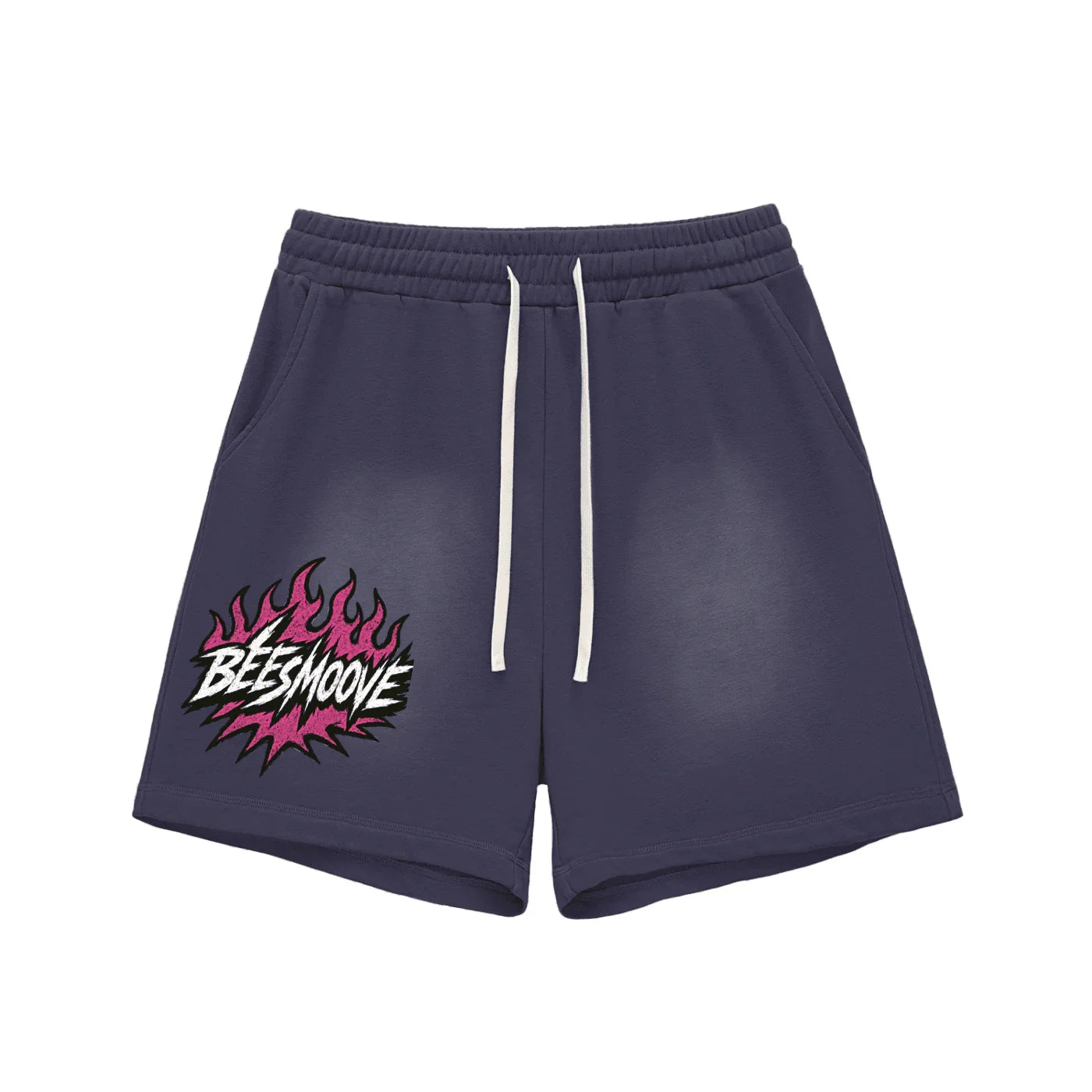 BEESMOOVE Heated Motion Fade Raw Edge Cotton Shorts - Beesmoove 