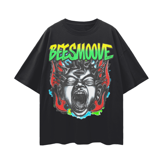 BEESMOOVE Inferno Cry Loose Drop Shoulder T-Shirt - Beesmoove 