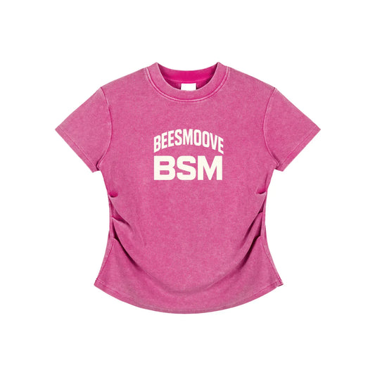 BEESMOOVE Boss Status Mentality Vintaged-Wash Bodycon Cotton Tee - Beesmoove 
