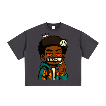 BEESMOOVE Lil Boo Da Menace Washed Boxy T-Shirt - Beesmoove 