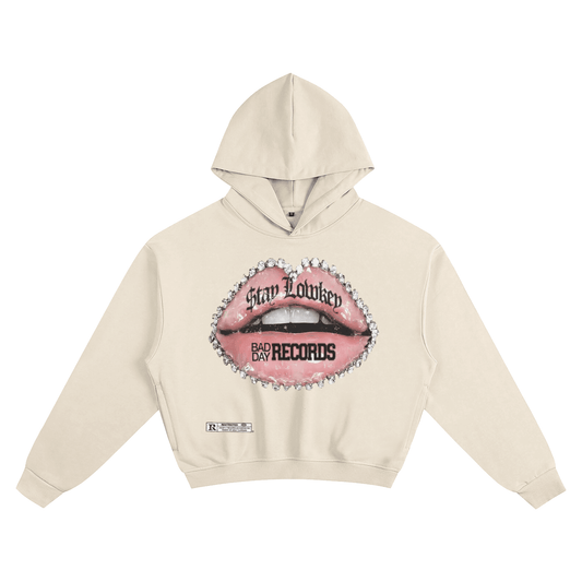 BEESMOOVE Bad day records Cotton Cropped Hoodie - Beesmoove 