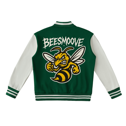 BEESMOOVE CHI BEES Two-Tone Fleeced Varsity Jacket - Beesmoove 