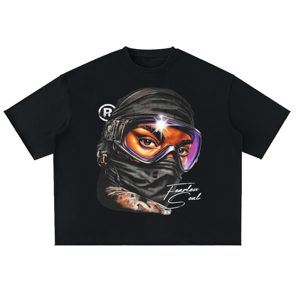 BEESMOOVE Fearless Vision Oversized Washed Half Sleeve T-Shirt - Beesmoove 