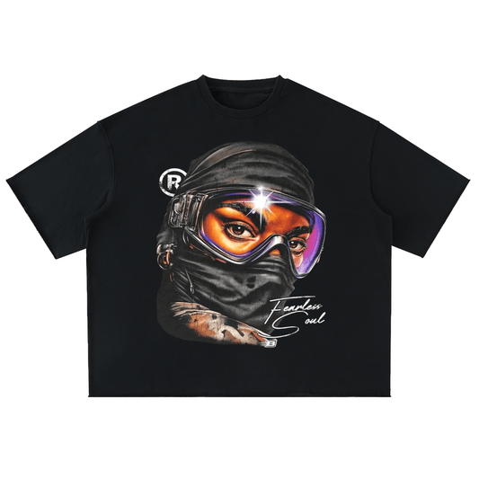 BEESMOOVE Fearless Vision Oversized Washed Half Sleeve T-Shirt - Beesmoove 