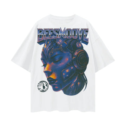BEESMOOVE Circuit Dreams Oversize Deep Drop Shoulder Tee - Beesmoove 