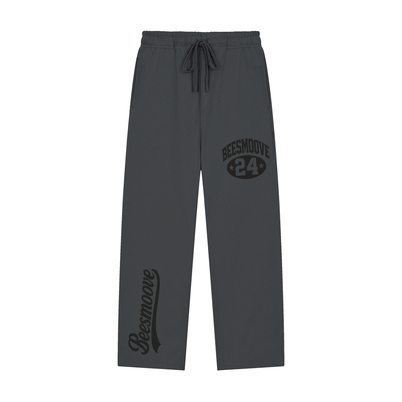 BEESMOOVE Heritage Mark Black Straight-Leg Sweatpants - Beesmoove 