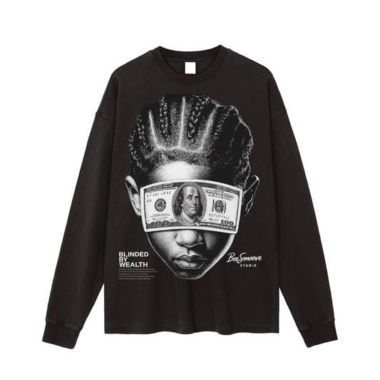 BEESMOOVE Blinded Ambition Vintage Washed Long Sleeve T-Shirt - Beesmoove 