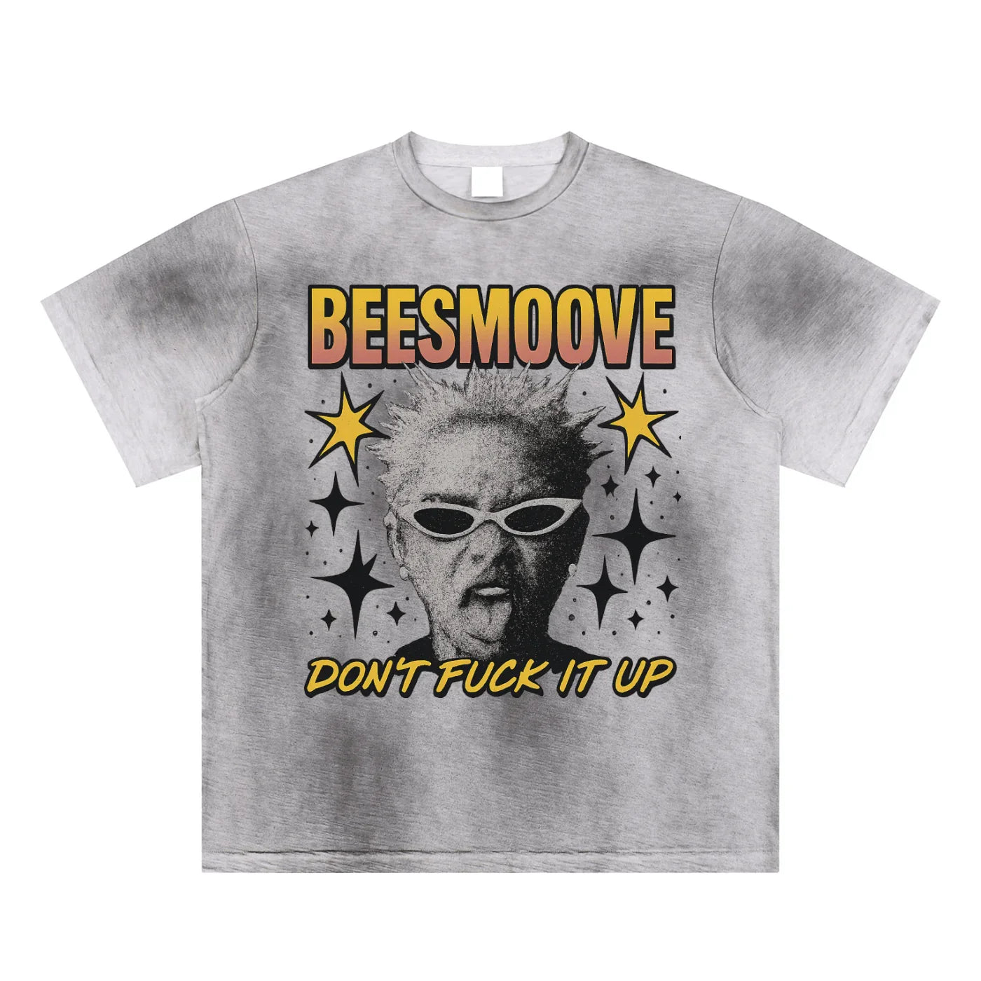 BEESMOOVE It’s already fuck up out here Hand-Painted T-Shirt - Beesmoove 