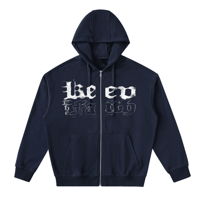 BEESMOOVE Eternal Glow Drop-Shoulder Zip Up Hoodie - Beesmoove 