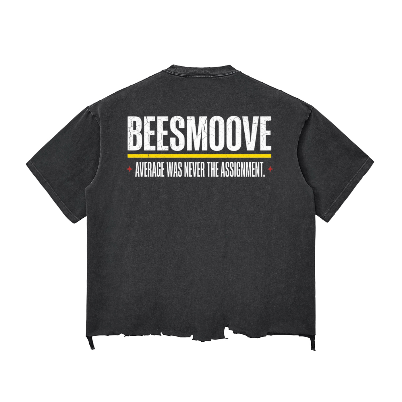 BEESMOOVE “Not Like Them” Raw Hem 2 Wash Raw-Hem Boxy T-shirt