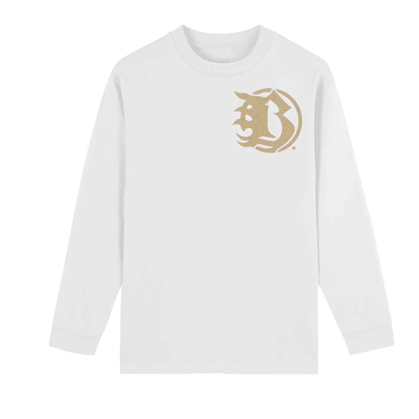 BEESMOOVE Alpha Stamp Heavyweight 100% Cotton Drop Shoulder Long Sleeve Shirt - Beesmoove 