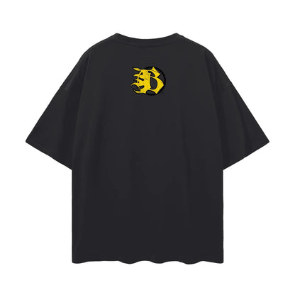 BEESMOOVE BlackSouth Lil Boo Face™ Oversize Deep Drop Shoulder Tee - Beesmoove 