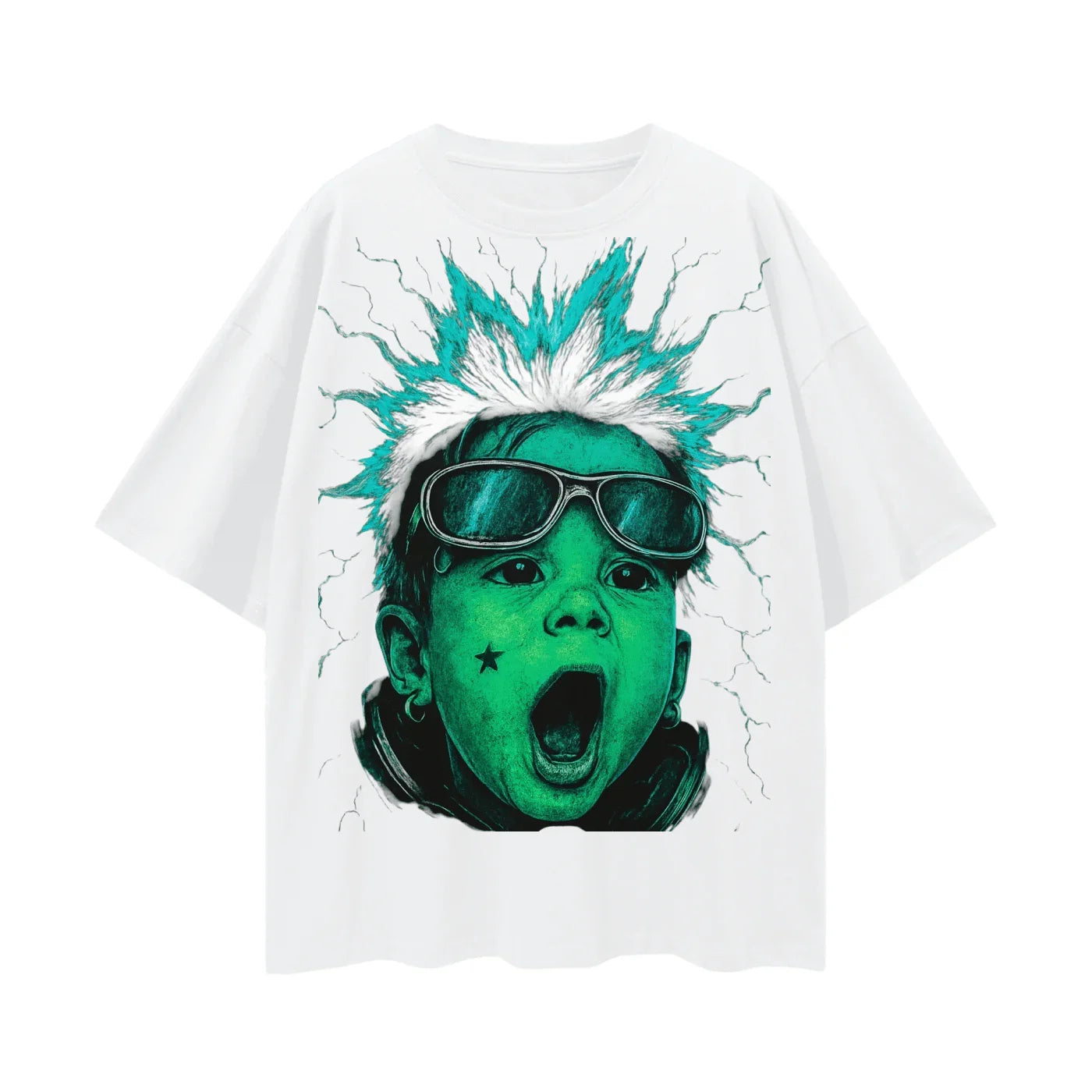 BEESMOOVE static kid Oversize Deep Drop Shoulder Tee - Beesmoove 