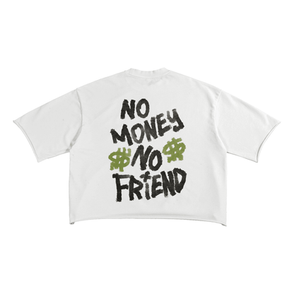 BEESMOOVE Get rich or die trying 
French Terry Raw Edge T-Shirt - Beesmoove 