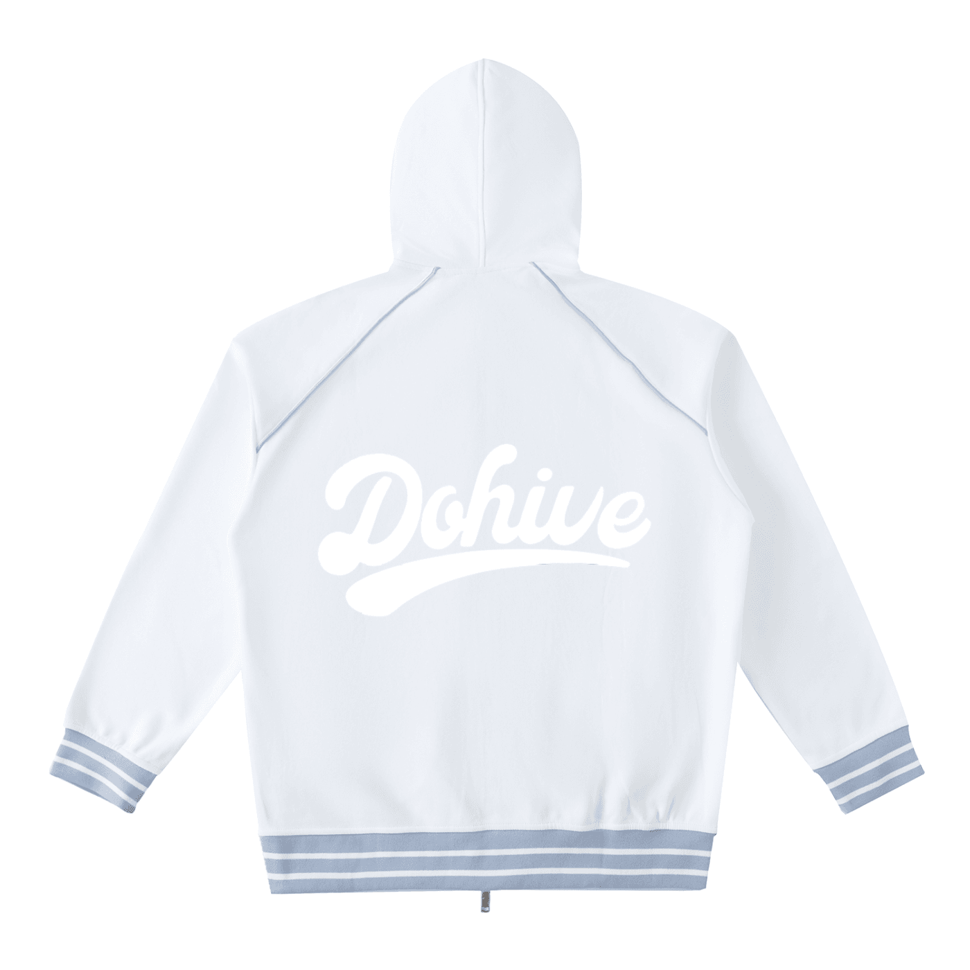 BEESMOOVE DOHIVE Striped Trim Zip-Up Hoodie - Beesmoove 